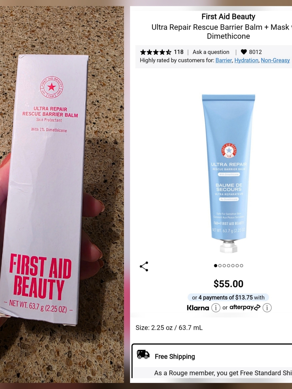 First Aid Beauty Ultra Repair Rescue Barrier Balm